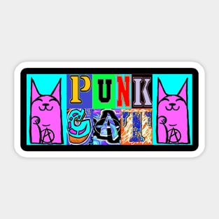 Punk cat by LowEndGraphics Sticker